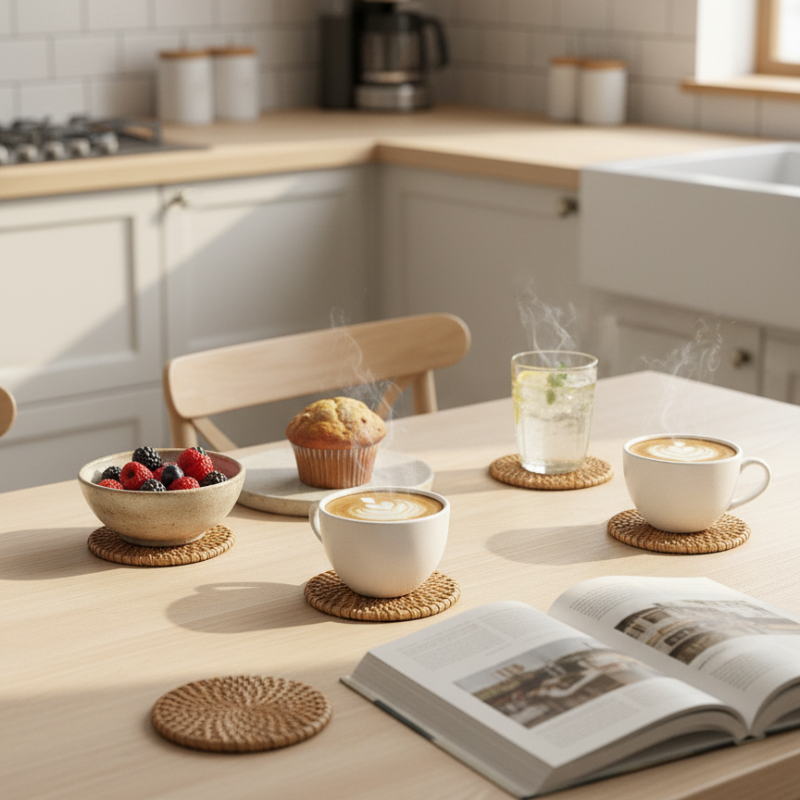 Round Rattan Coaster