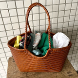 Handwoven Cowhide Tote Bag