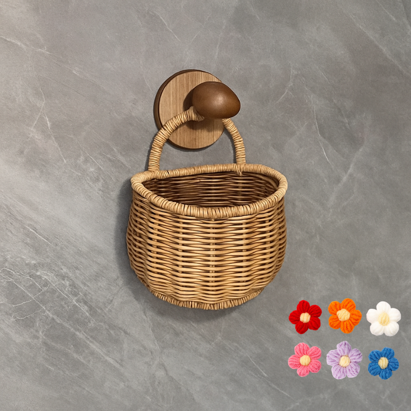 Wool Flower Charm Hanging Basket Bundle