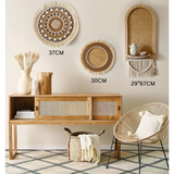 Woven Rattan Wall Shelf Set