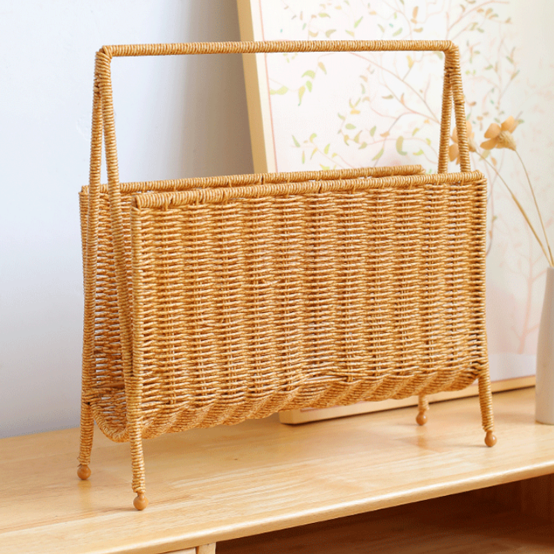 Rattan Magazine Storage Basket