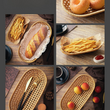 Oval Rattan Tray Set