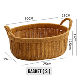 Rattan Dual-Handle Oval Basket
