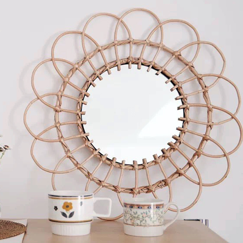 Rattan Hanging wall Mirror