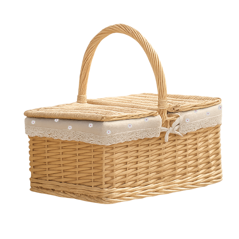 Handwoven Rattan Picnic Basket