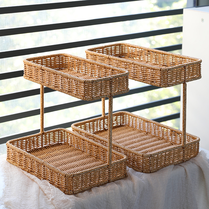 Rattan Organizer Counter Shelf