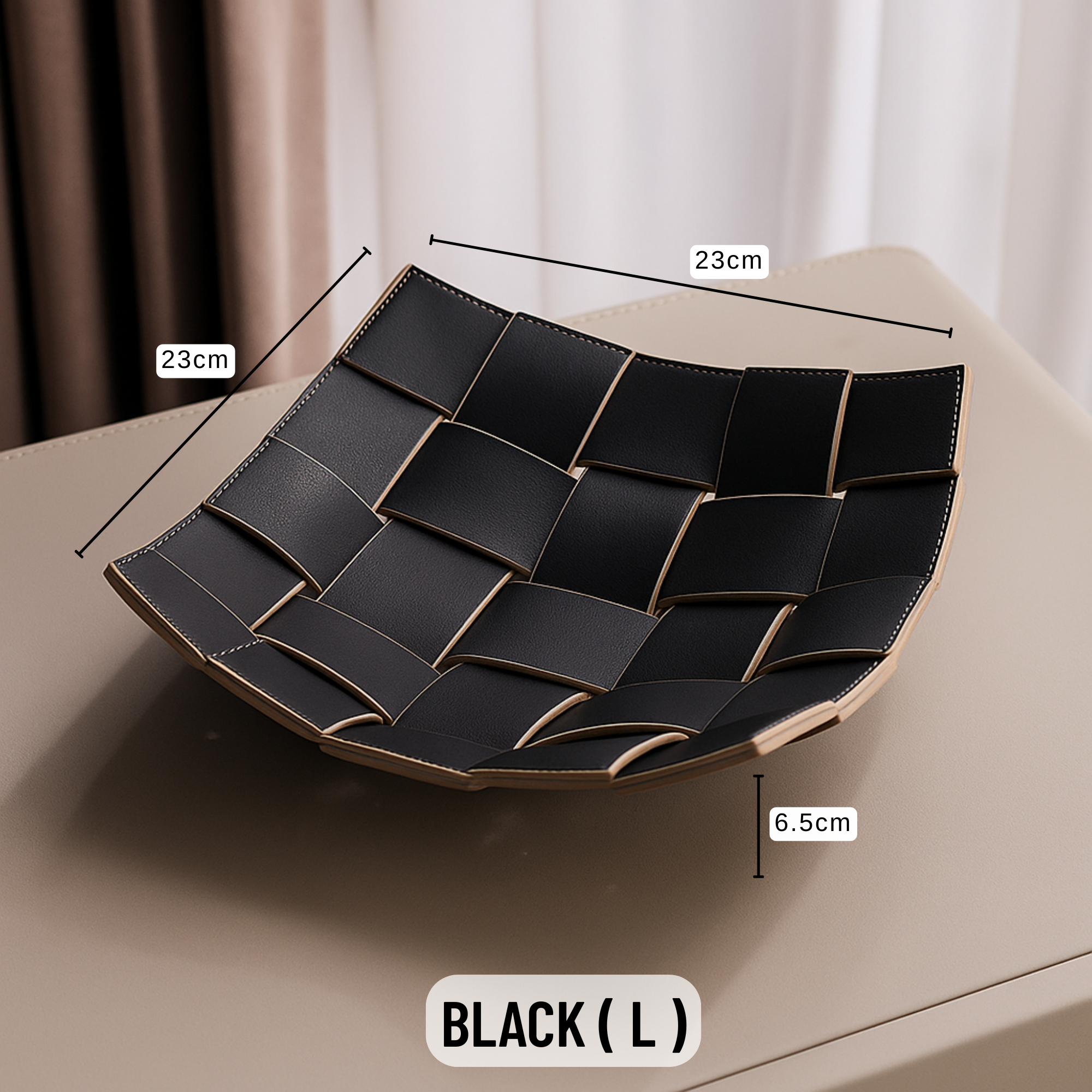 Woven Leather Valet Tray