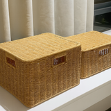 Woven Lidded Rattan Storage Basket