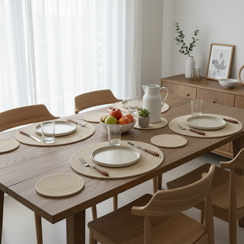 Round Cotton Rope Table Mats Set