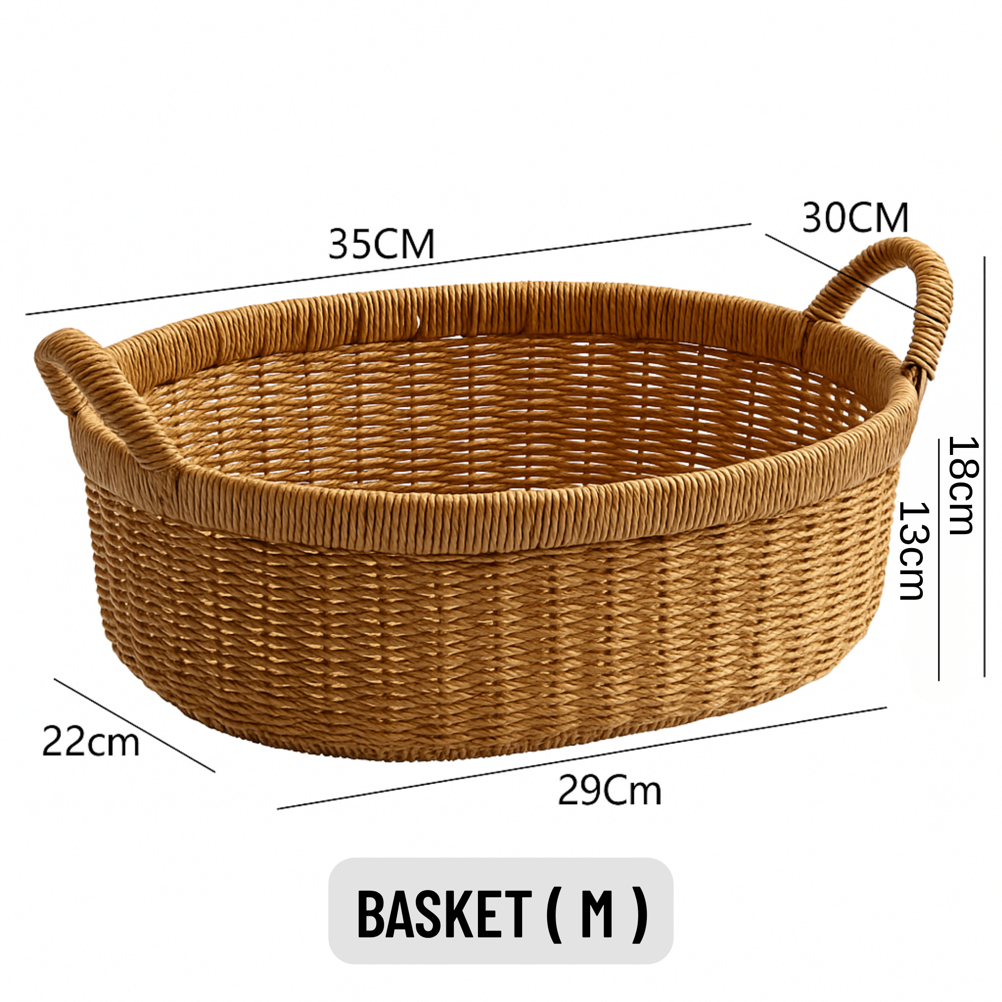 Rattan Dual-Handle Oval Basket