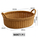 Rattan Dual-Handle Oval Basket