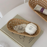 Oval Rattan Storage Tray Set