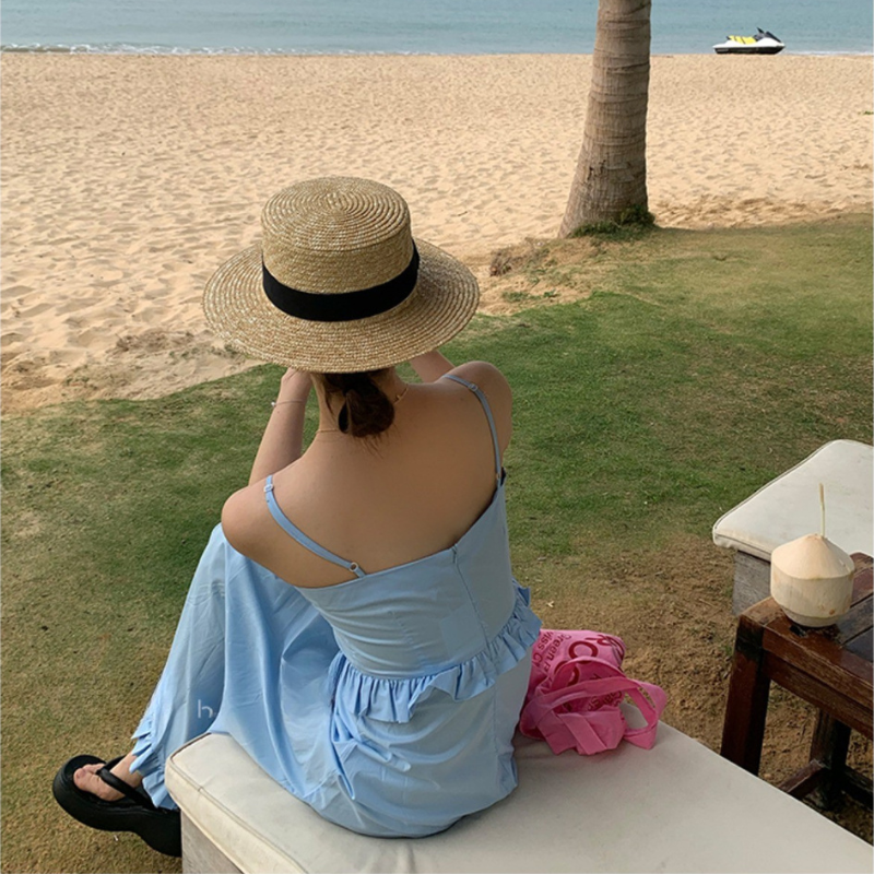 Women's Summer Flat Straw Sunhat