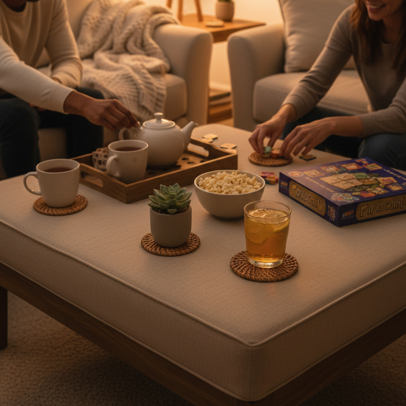 Round Rattan Coaster