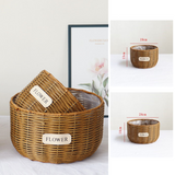 Woven Straw Flower Basket