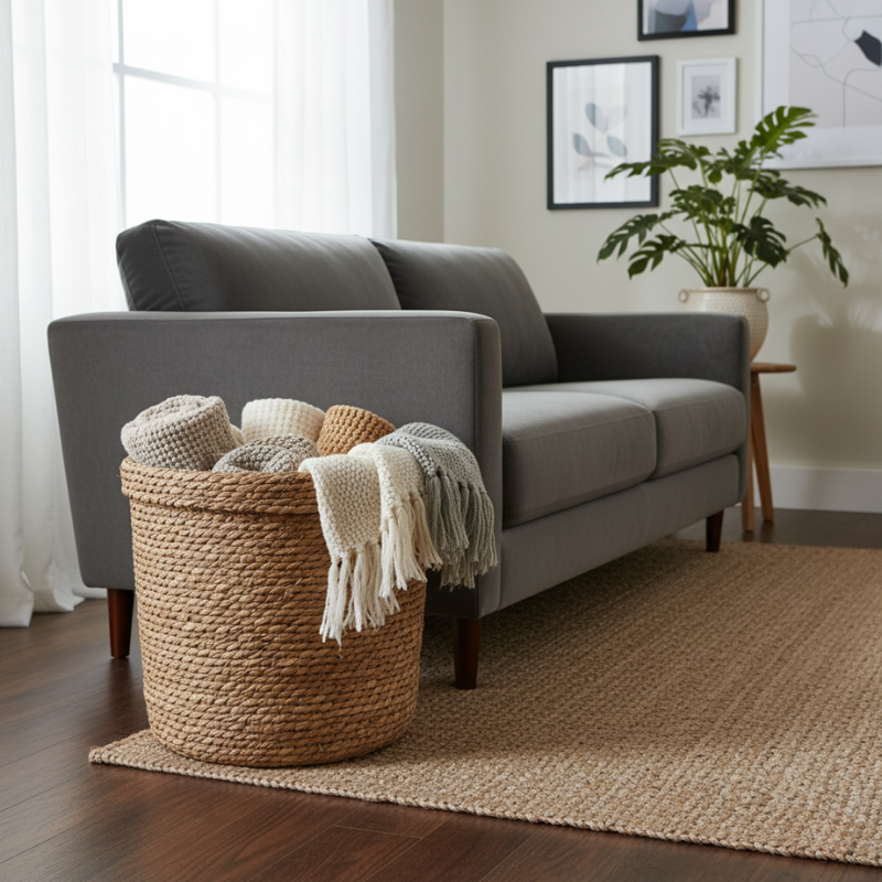 Woven Rattan Laundry Basket