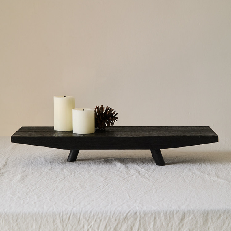 Boat Form Wood Tea Tray – Sculptural Object