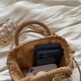 Woven Straw Beach Handbag