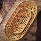 Oval Rattan Tray Set