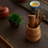 Handmade Rattan Tea Tools Holder Set