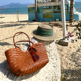 Handwoven Cowhide Tote Bag