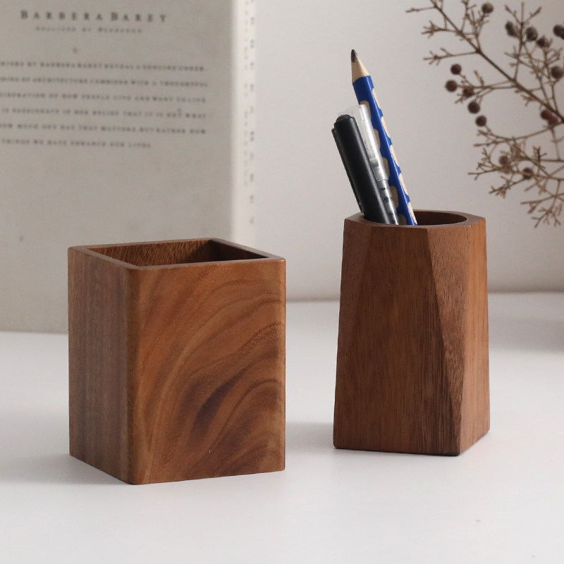 Walnut Sculptural Pen Holder