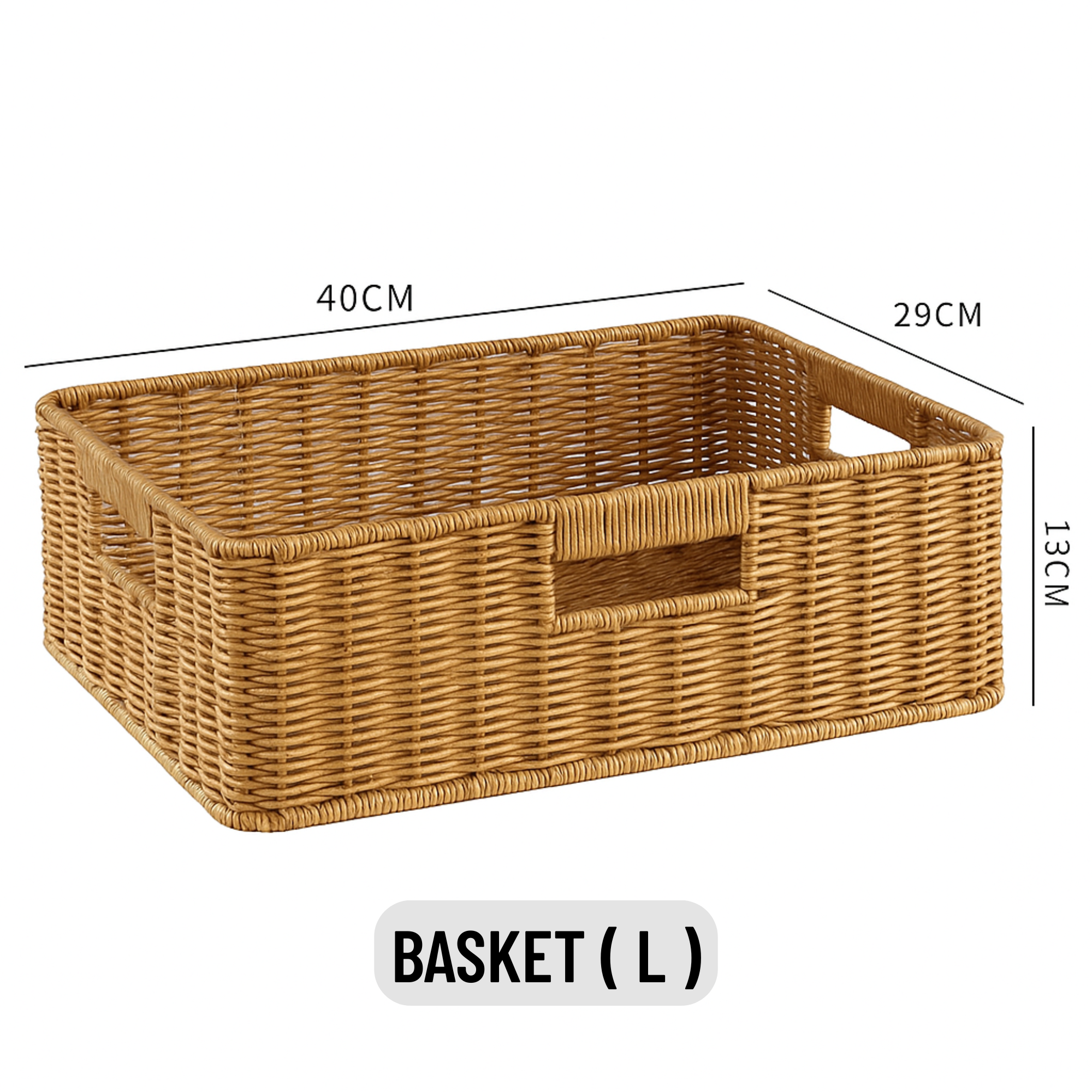 Rattan 3-Handle Storage Basket