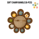 Wool Flower Charm Wall Basket Bundle