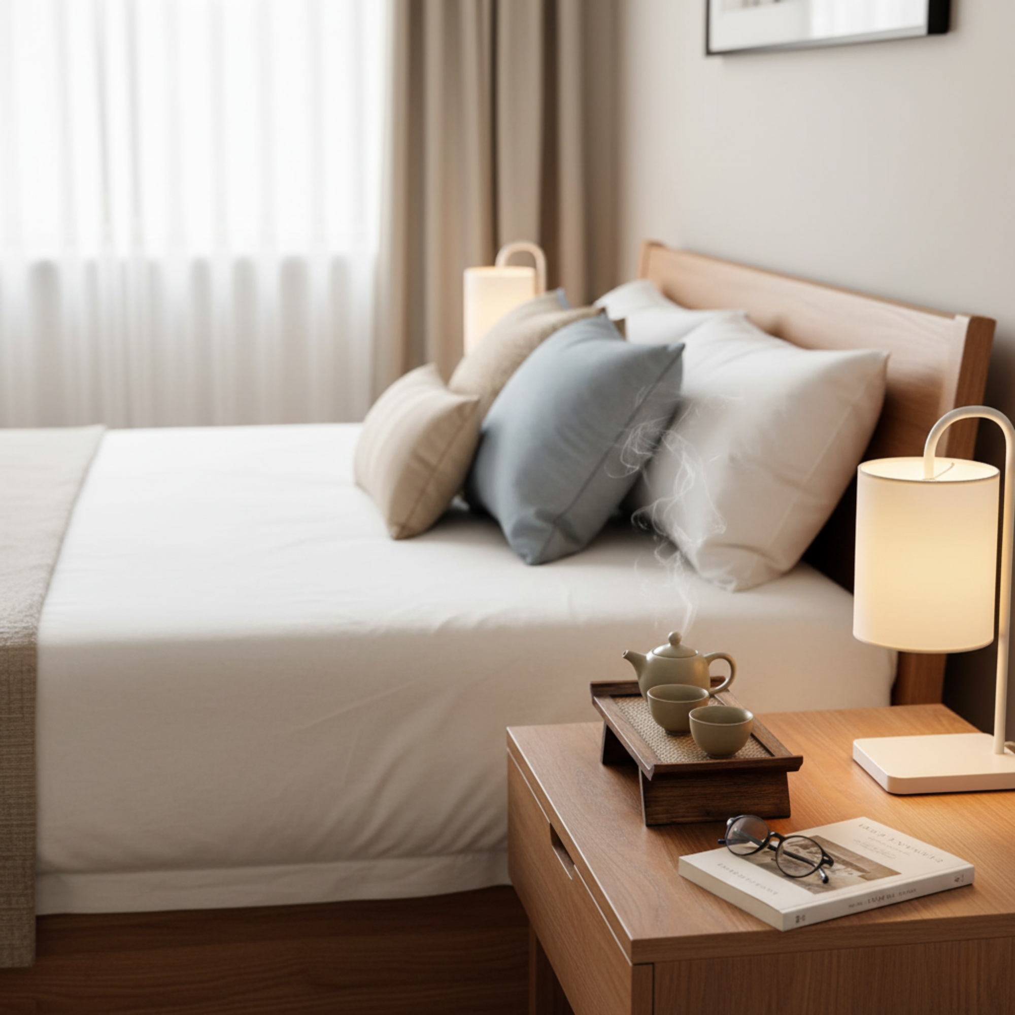 Rattan Wood Tea Table Tray