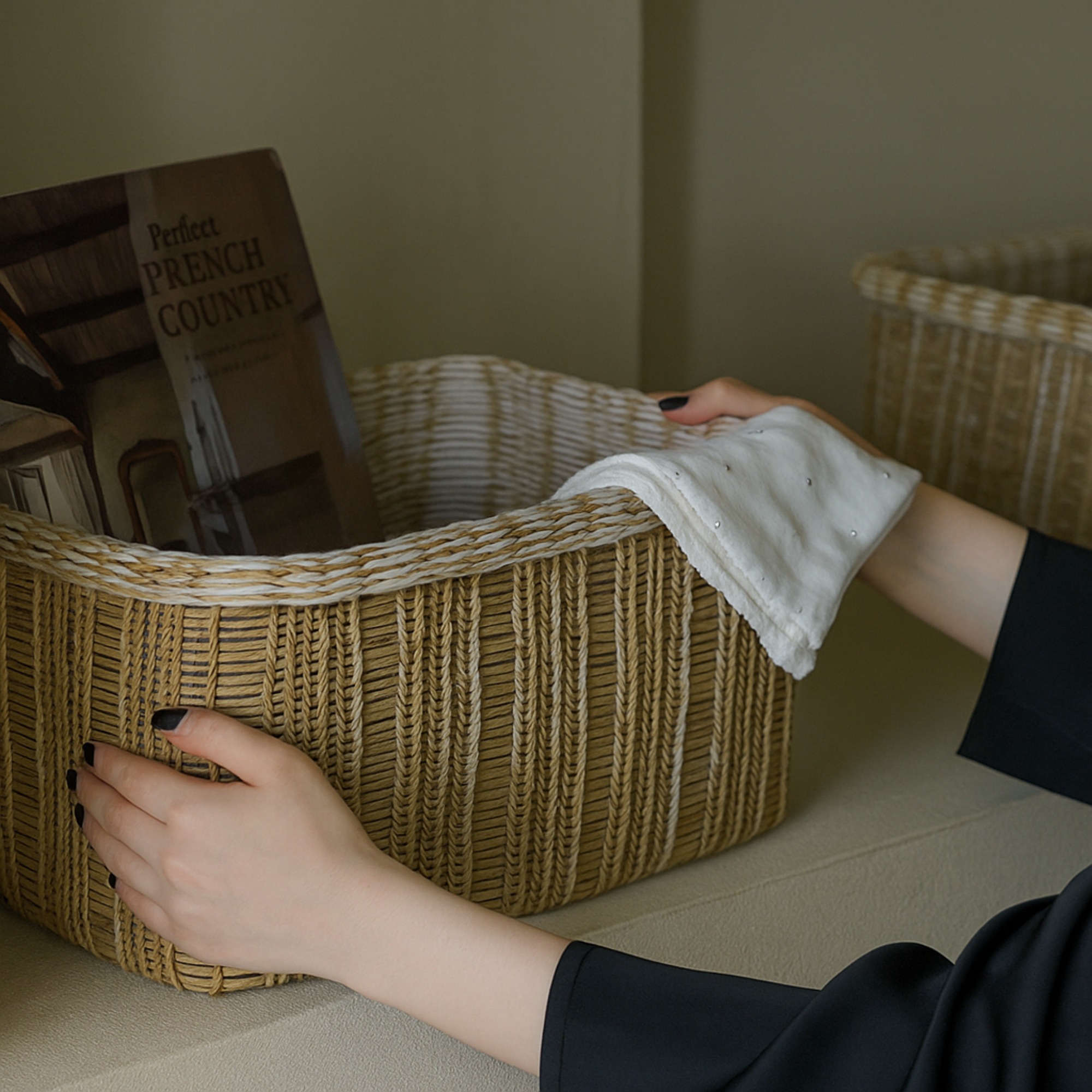 Handwoven Cotton Rope Basket