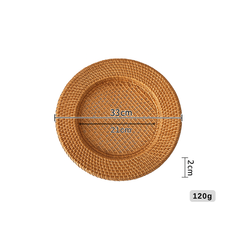 Handwoven Rattan Dinner Plate