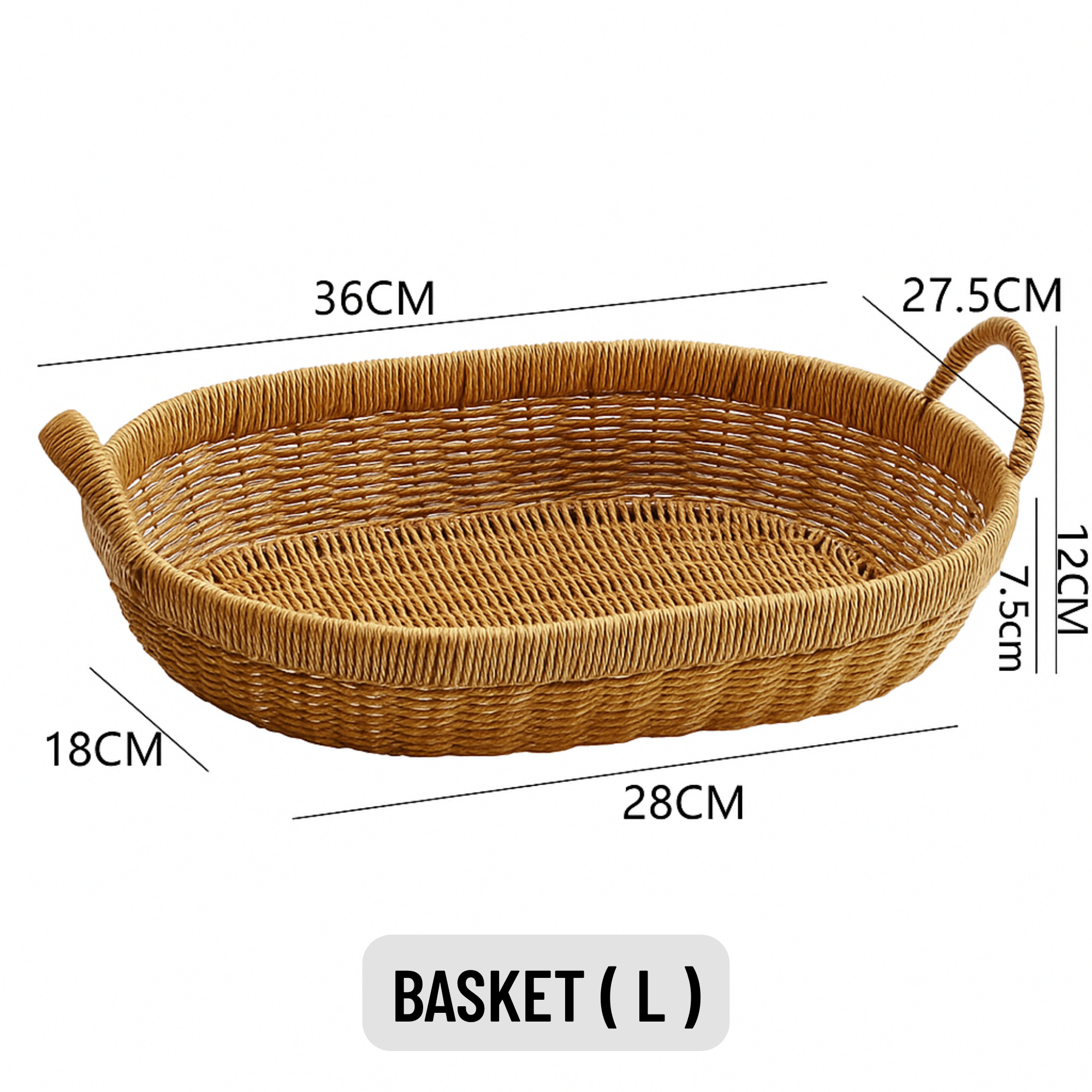 Rattan Dual-Handle Oval Basket