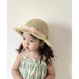 kids Floral Straw Sunhat
