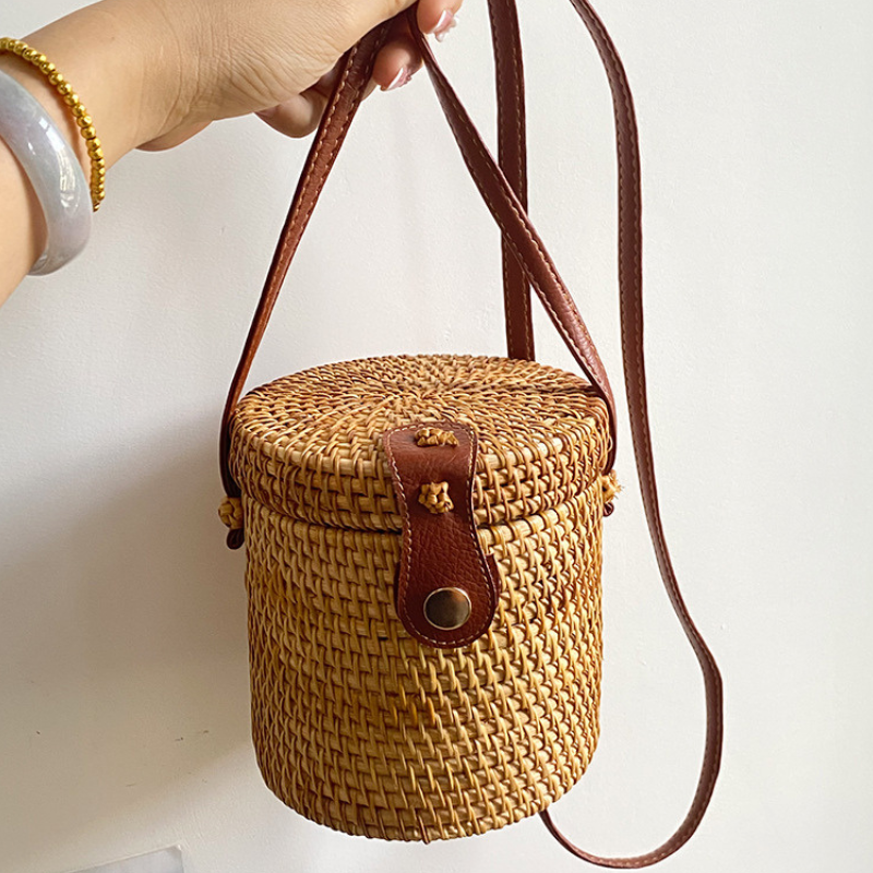Handwoven Rattan Shoulder Bags