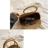 Crescent Straw Casual Handbag