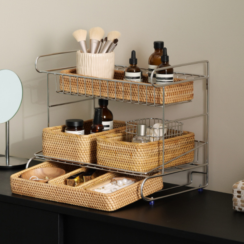 Rattan Tabletop Organizer