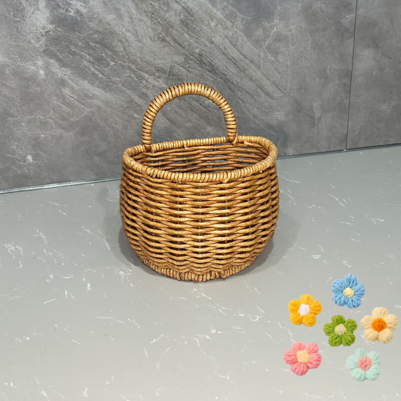 Wool Flower Charm Hanging Basket Bundle