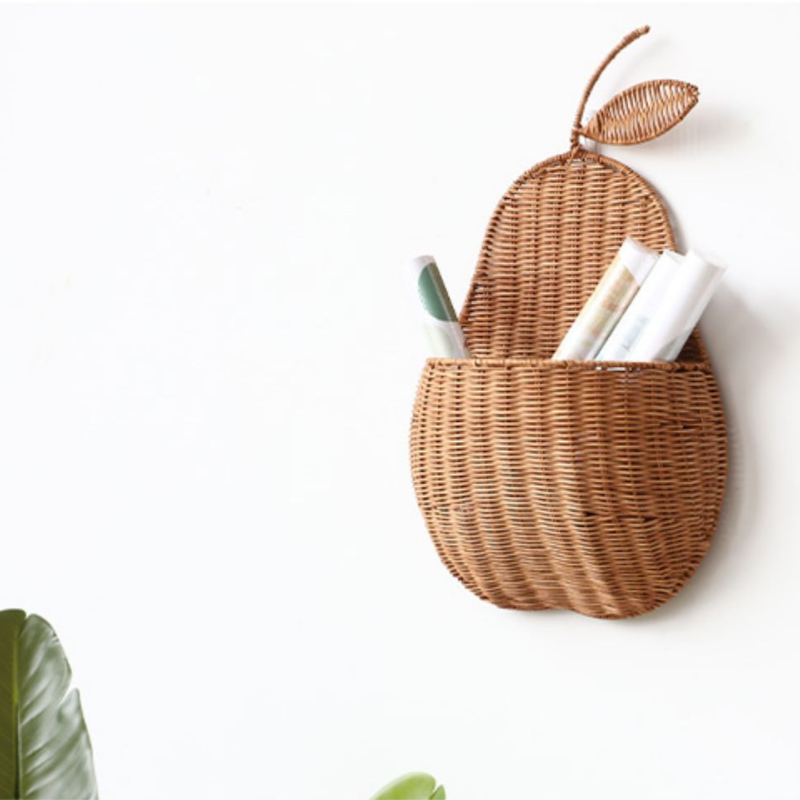 Wall Rattan Pear Flower Basket