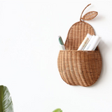 Wall Rattan Pear Flower Basket