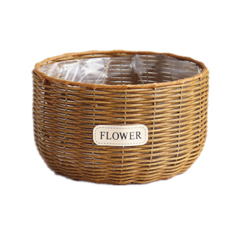 Woven Straw Flower Basket