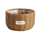 Woven Straw Flower Basket