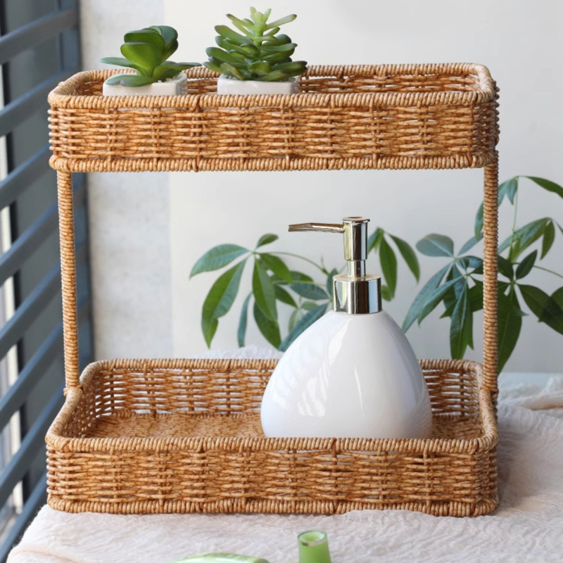 Rattan Organizer Counter Shelf