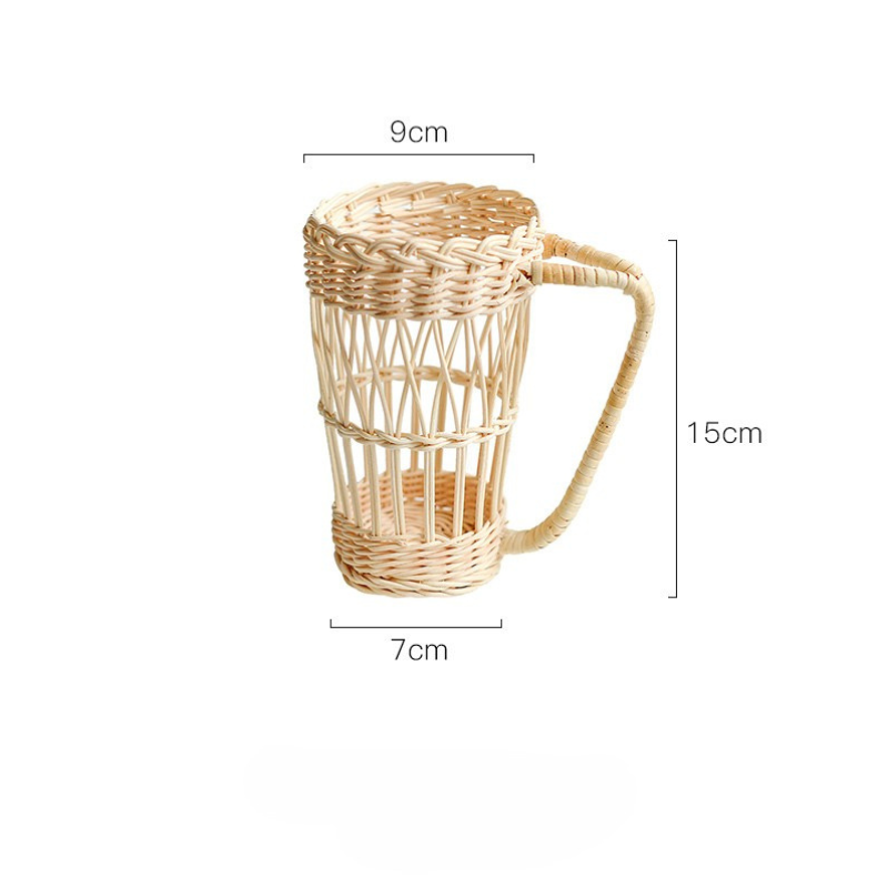 Rattan Cup Holder with Handle