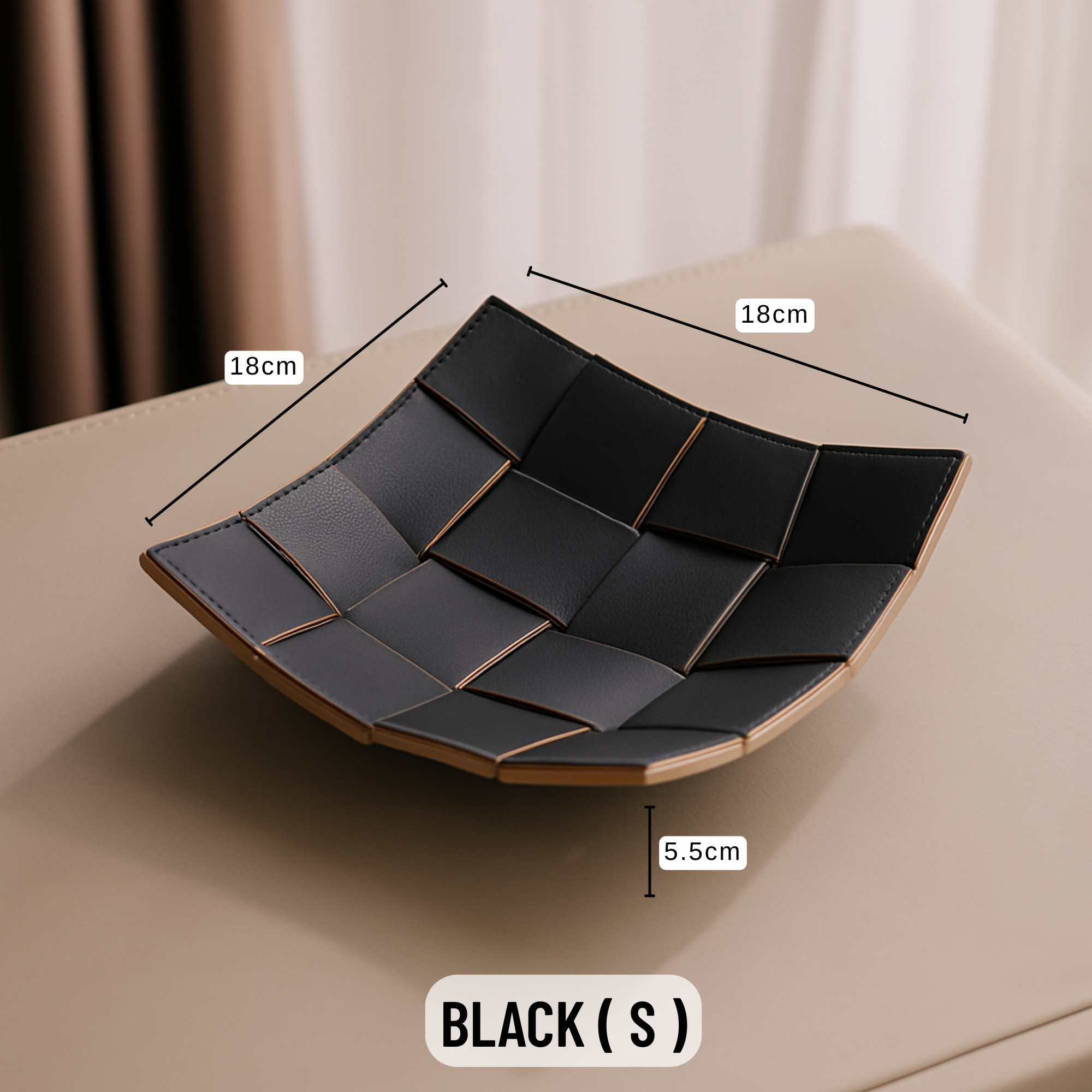 Woven Leather Valet Tray