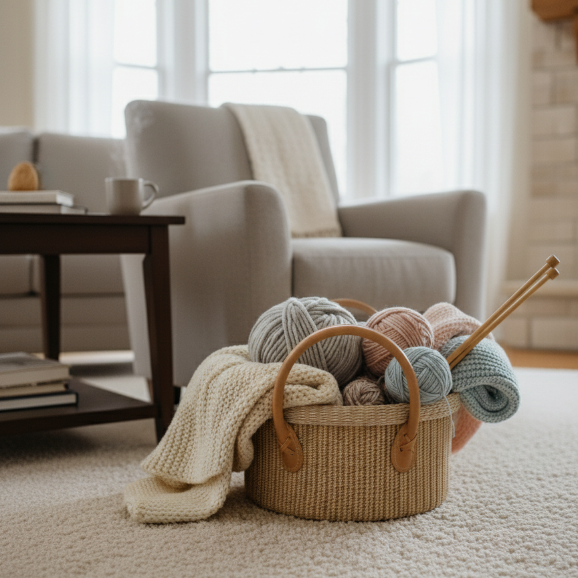 Handheld Cotton Rope Round Basket