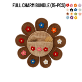 Wool Flower Charm Wall Basket Bundle