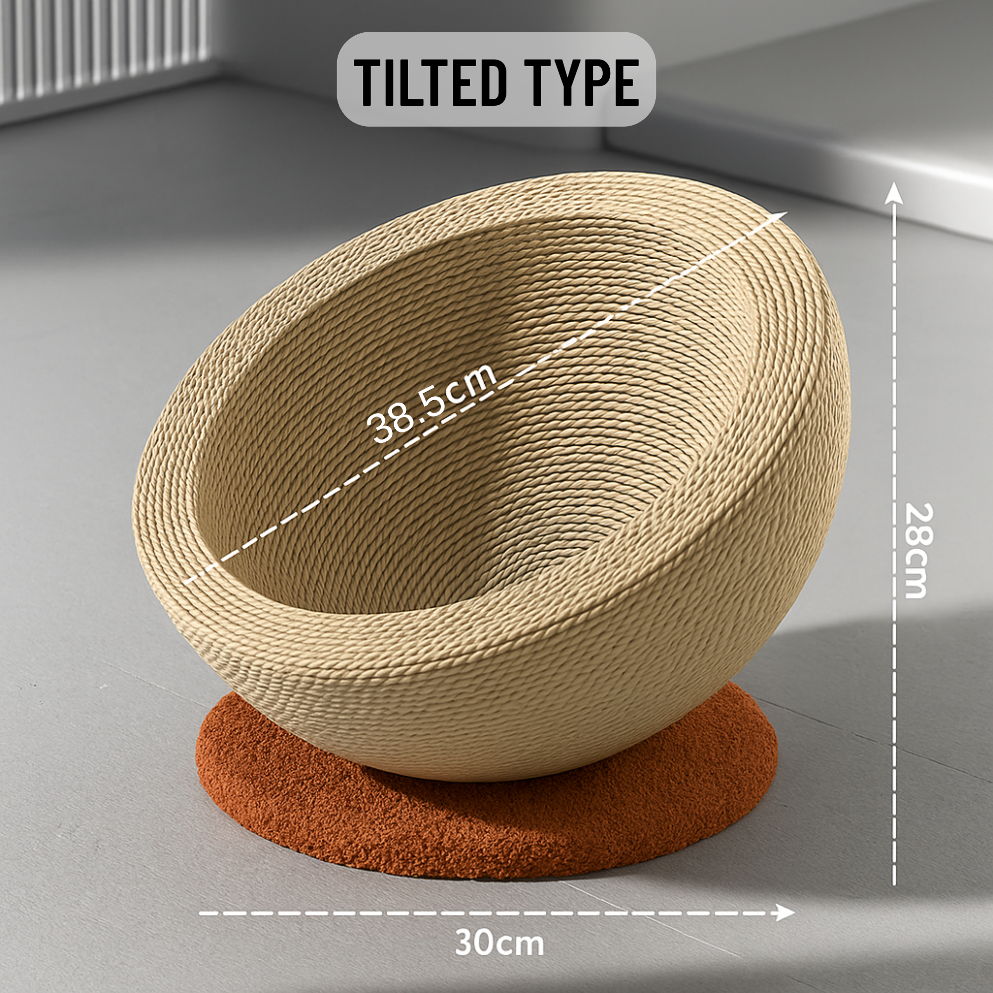 Woven Fiber Round Cat Scratch Nest