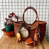 Handwoven Cowhide Tote Bag