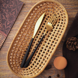 Oval Rattan Tray Set