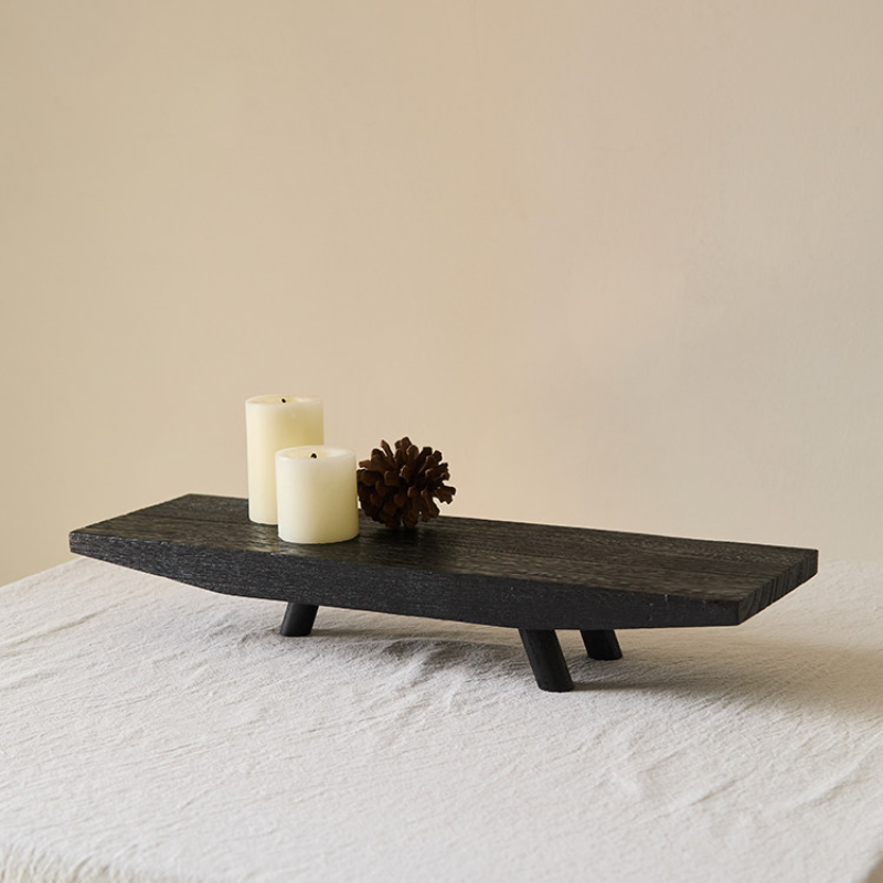 Boat Form Wood Tea Tray – Sculptural Object
